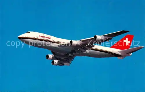 AK / Ansichtskarte  Flugzeuge_Zivil Schweiz BOEING 747 B 