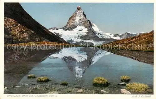 AK / Ansichtskarte  Foto_Gaberell_J._Nr. Riffelsee und Matterhorn Foto_Gaberell_J._Nr.