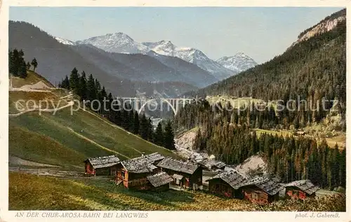 AK / Ansichtskarte 73893855 Foto_Gaberell_J._Nr. An der Chur-Arosa-Bahn bei Langwies Foto_Gaberell_J._Nr.