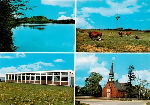 AK / Ansichtskarte  Hennstedt_Itzehoe Seepartie Funkturm Schule Kirche Hennstedt_Itzehoe