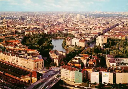 AK / Ansichtskarte 73893925 Berlin Blick vom Funkturm auf Lietzensee und City Berlin