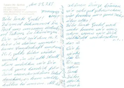 AK / Ansichtskarte  Tabarz_Bad_Tabarz Am Aschenberg HO Hotel Tabarzer Hof HOG Massemuehle im Lauchagrund Schweizerhaus im Lauchagrund 