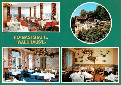 AK / Ansichtskarte 73893940 Bad_Schandau HO Gaststaette Waldhaeusl Gastraum Baude Jagdzimmer Bad_Schandau