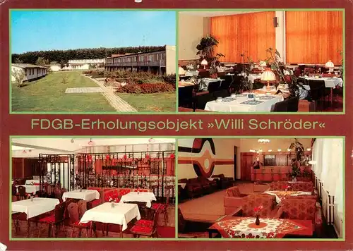 AK / Ansichtskarte 73893943 Klein_Labenz FDGB Erholungsobjekt Willi Schroeder Speisesaal Bar Empfang Klein_Labenz