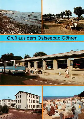 AK / Ansichtskarte  Goehren__Ostseebad_Ruegen Suedstrand Promenade HO Kaufhalle Rationell Erholungsheim Seestern Strand Nordperd 