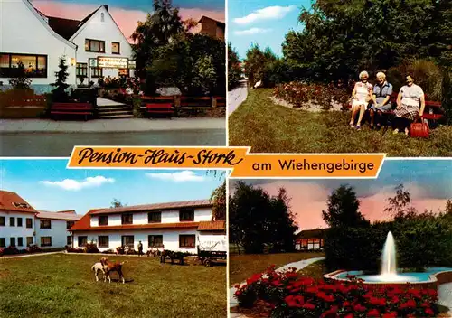 AK / Ansichtskarte  Preussisch-Oldendorf Pension Haus Stork Park Bank Fontaene 