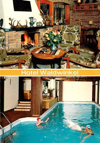 AK / Ansichtskarte 73894005 Bleiwaesche Hotel Waldwinkel Kaminzimmer Hallenbad Bleiwaesche