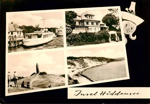 AK / Ansichtskarte  Insel_Hiddensee Faehre Leuchtturm Steilkueste Insel Hiddensee