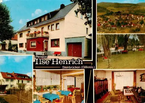 AK / Ansichtskarte  Steinbruecken_Dietzhoelztal Pension Ilse Henrih Gastraeume Park Fliegeraufnahme 