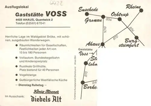 AK / Ansichtskarte 73894059 Ahaus_NRW Gaststaette Voss Gastraeume 