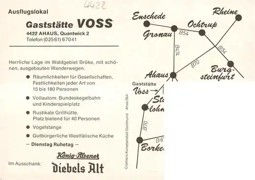 AK / Ansichtskarte  Ahaus_NRW Gaststaette Voss Gastraeume 