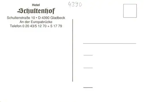 AK / Ansichtskarte 73894078 Gladbeck Hotel Schultenhof Gastraeume Gladbeck