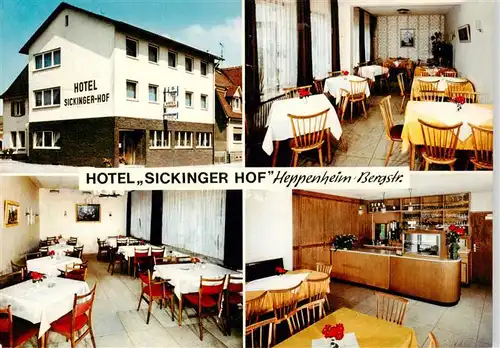 AK / Ansichtskarte 73894089 Heppenheim_Bergstrasse Hotel Sickinger Hof Gastraeume Theke Heppenheim_Bergstrasse