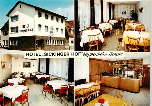 AK / Ansichtskarte  Heppenheim_Bergstrasse Hotel Sickinger Hof Gastraeume Theke Heppenheim_Bergstrasse