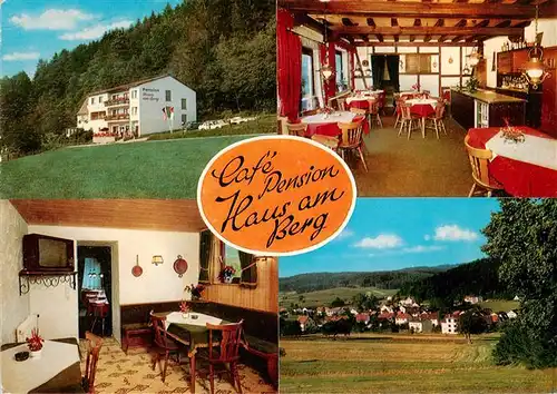 AK / Ansichtskarte 73894093 Grasellenbach_Gras-Ellenbach Cafe Pension Haus am Berg Gastraeume Panorama 