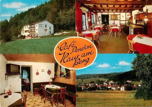 AK / Ansichtskarte  Grasellenbach_Gras-Ellenbach Cafe Pension Haus am Berg Gastraeume Panorama 