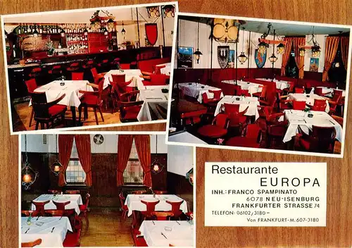 AK / Ansichtskarte 73894107 Neu-Isenburg Restaurante Europa Gastraeume Neu-Isenburg