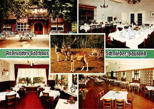 AK / Ansichtskarte  Coesfeld Altdeutsches Gasthaus Schnieder Bauland Gastraeume Tierpark Coesfeld