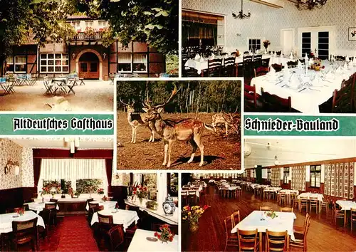 AK / Ansichtskarte  Coesfeld Altdeutsches Gasthaus Schnieder Bauland Gastraeume Tierpark Coesfeld