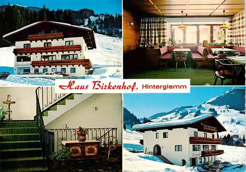 AK / Ansichtskarte  Hinterglemm_Saalbach Pension Haus Birkenhof Gastraum Hinterglemm_Saalbach