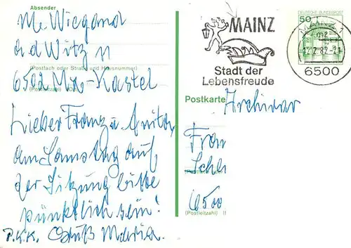 AK / Ansichtskarte  Mainz__Rhein Maeaenzer Fastnacht Kuenstlerkarte 