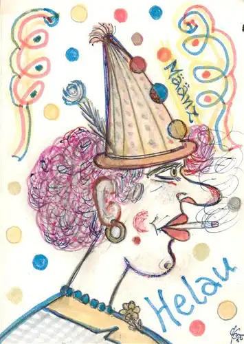 AK / Ansichtskarte  Mainz__Rhein Mainzer Fastnacht Clown Kuenstlerkarte 