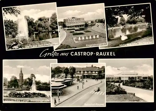 AK / Ansichtskarte  Castrop-Rauxel Stadtgarten Engelsburgplatz Wasserspiele Bahnhof Hallenbad Castrop-Rauxel