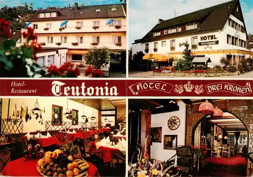 AK / Ansichtskarte 73894311 Horn-Bad_Meinberg Hotel Restaurant Teutonia Hotel Drei Kronen Gastraeume Horn-Bad_Meinberg