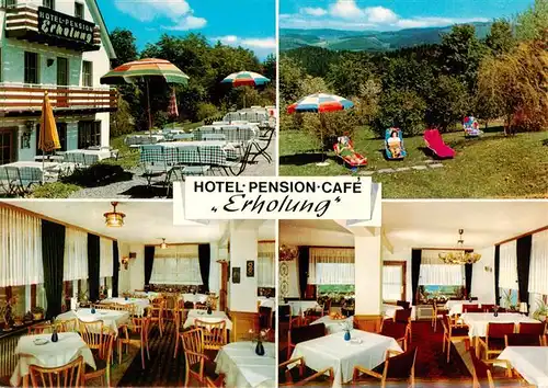 AK / Ansichtskarte  Laibach_Bad_Berleburg Hotel Pension Cafe Erholung Terrasse Gastraeume Liegewiese Laibach_Bad_Berleburg