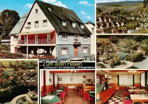 AK / Ansichtskarte  Erndtebrueck Gasthof Pension Zum alten Hasen Gastraeume Park Panorama Erndtebrueck