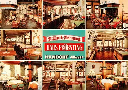 AK / Ansichtskarte  Handorf_Muenster_Westfalen Wildpark Restaurant Haus Proebsting Gastraeume 