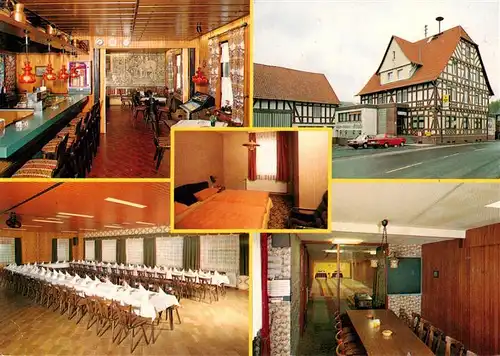 AK / Ansichtskarte  Eudorf Gasthaus Zur Schmiede Bar Speisesaal Gaestezimmer Kegelbahn Eudorf