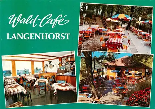 AK / Ansichtskarte 73894363 Velbert Wald Cafe Langenhorst Gastraum Freiterrasse Velbert
