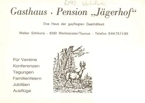 AK / Ansichtskarte  Weilmuenster Gasthaus Pension Jaegerhof Gastraeume Theke Weilmuenster