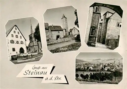 AK / Ansichtskarte  Steinau_Strasse Rathaus Katharinenkirche Schloss Erker Treppenturm Panorama Steinau_Strasse