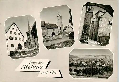 AK / Ansichtskarte  Steinau_Strasse Rathaus Katharinenkirche Schloss Erker Treppenturm Panorama Steinau_Strasse