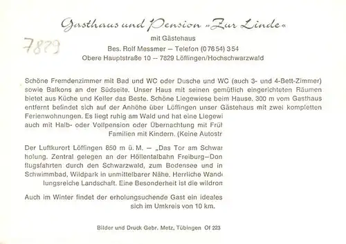 AK / Ansichtskarte 73894393 Loeffingen Gasthaus Pension Zur Linde Stadtmitte Speiseraum Gaestehaus Loeffingen