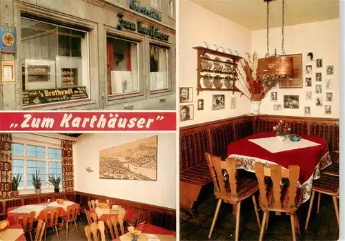 AK / Ansichtskarte 73894456 Wuerzburg_Bayern Gaststaette Zum Karthaeuser Gastraeume 