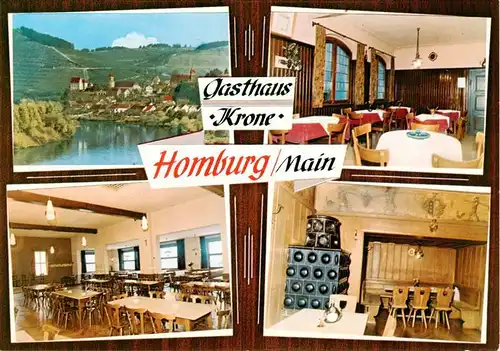 AK / Ansichtskarte 73894458 Homburg_Main Mainpartie Gasthaus Krone Gastraeume Kachelofen Homburg Main