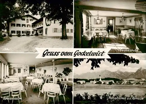 AK / Ansichtskarte 73894500 Eisenberg_Fuessen Pension Restaurant Gockelwirt Speiseraum Gockelstube Panorama Eisenberg Fuessen