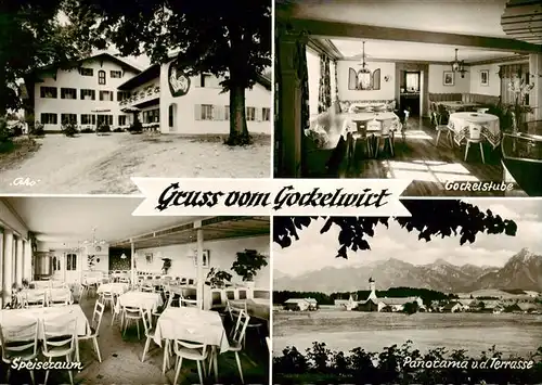 AK / Ansichtskarte  Eisenberg_Fuessen Pension Restaurant Gockelwirt Speiseraum Gockelstube Panorama Eisenberg Fuessen