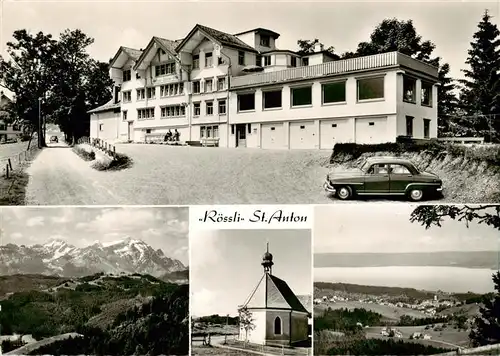AK / Ansichtskarte  St_Anton_1121m_Gais_AI Gasthaus Pension Roessli Panorama Kapelle Seepartie 