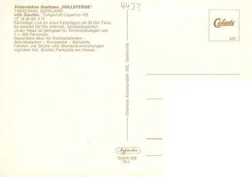 AK / Ansichtskarte 73894516 Gescher Altdeutsches Gasthaus Hollstegge Tanzlokal Gastraeume Gescher
