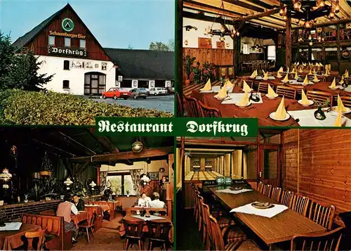 AK / Ansichtskarte  Reinsdorf_Apelern Restaurant Dorfkrug Gastraeume Kegelbahn Reinsdorf_Apelern