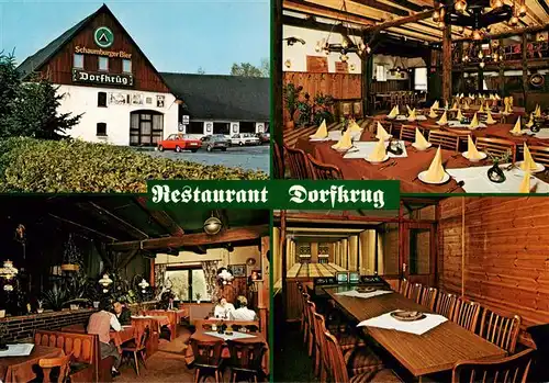 AK / Ansichtskarte  Reinsdorf_Apelern Restaurant Dorfkrug Gastraeume Kegelbahn Reinsdorf_Apelern