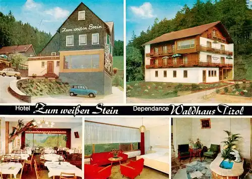 AK / Ansichtskarte  Kirchen_Katzenbach Hotel Zum weissen Stein Dependance Waldhaus Gastraeume Zimmer 