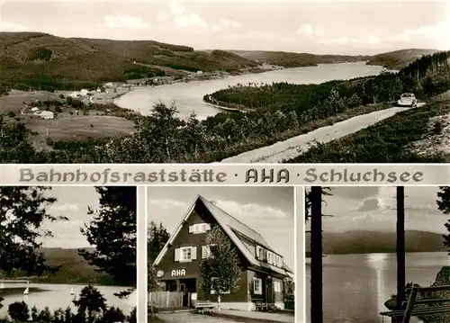 AK / Ansichtskarte  Aha_Schluchsee Panorama Bahnhofsraststaette AHA Seepartien Aha_Schluchsee