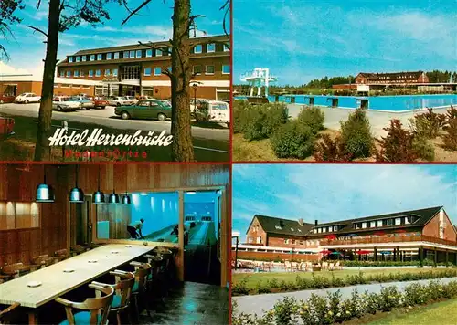AK / Ansichtskarte 73894588 Mueden_oertze Hotel Herrenbruecke Freibad Kegelbahn Park Mueden oertze