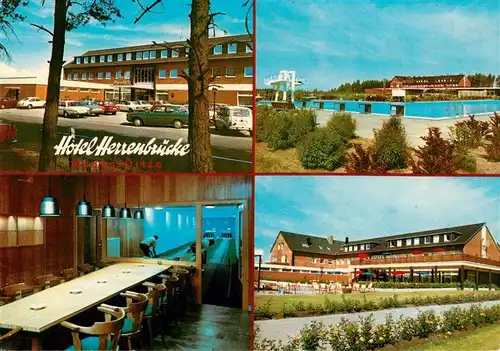 AK / Ansichtskarte 73894589 Mueden_oertze Hotel Herrenbruecke Freibad Kegelbahn Park Mueden oertze