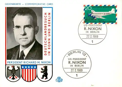 AK / Ansichtskarte 73894692 Politik_Politics_Politique Praesident Richard M. Nixon Berlin  